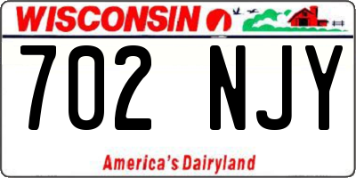 WI license plate 702NJY