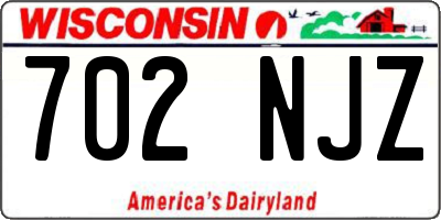 WI license plate 702NJZ