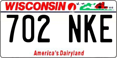 WI license plate 702NKE