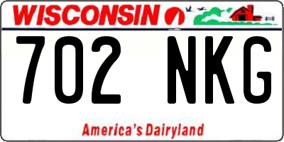 WI license plate 702NKG
