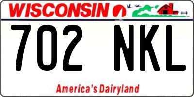 WI license plate 702NKL