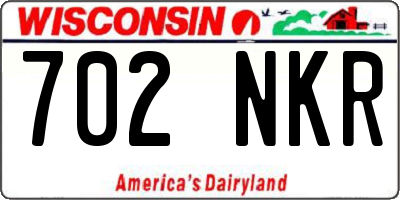 WI license plate 702NKR