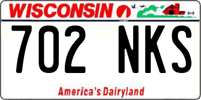 WI license plate 702NKS