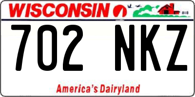 WI license plate 702NKZ