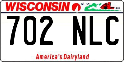 WI license plate 702NLC