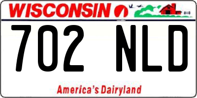 WI license plate 702NLD