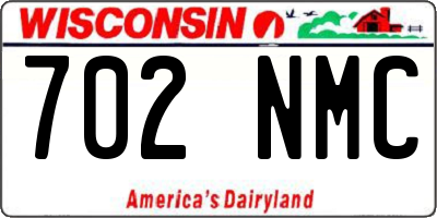 WI license plate 702NMC