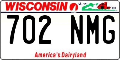 WI license plate 702NMG