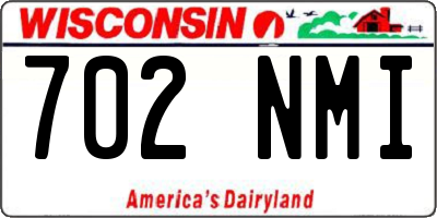 WI license plate 702NMI