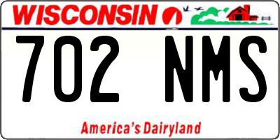 WI license plate 702NMS
