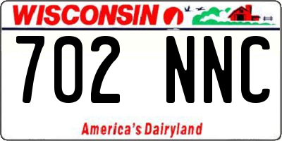 WI license plate 702NNC