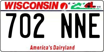 WI license plate 702NNE