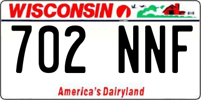 WI license plate 702NNF