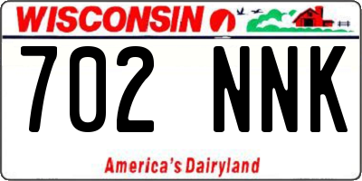 WI license plate 702NNK