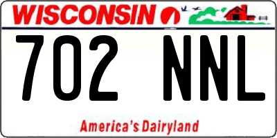 WI license plate 702NNL