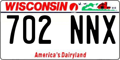 WI license plate 702NNX