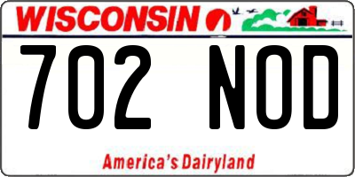 WI license plate 702NOD