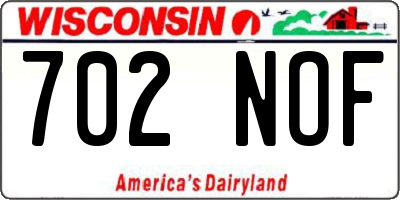 WI license plate 702NOF