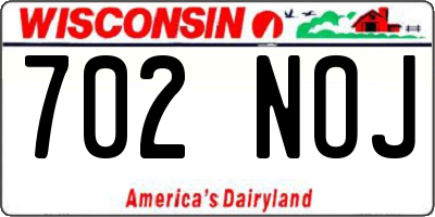 WI license plate 702NOJ