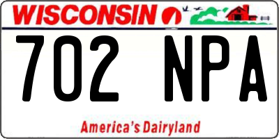 WI license plate 702NPA