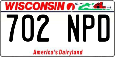 WI license plate 702NPD