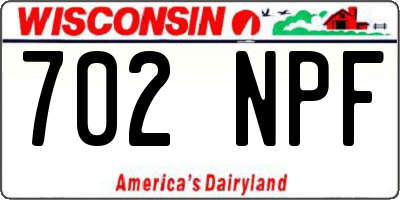 WI license plate 702NPF