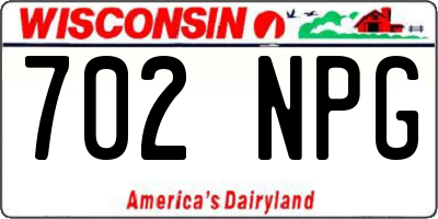 WI license plate 702NPG