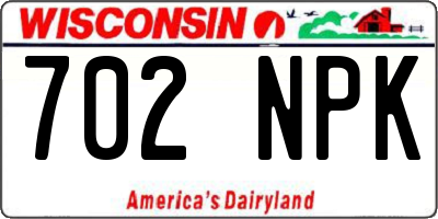 WI license plate 702NPK