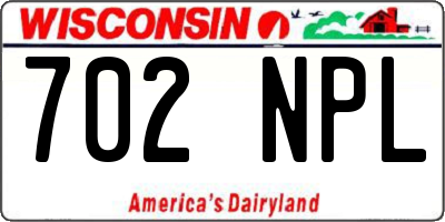WI license plate 702NPL