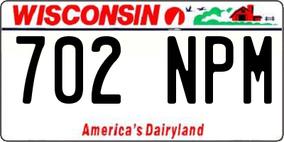 WI license plate 702NPM