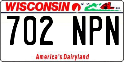 WI license plate 702NPN