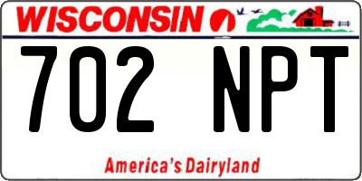 WI license plate 702NPT