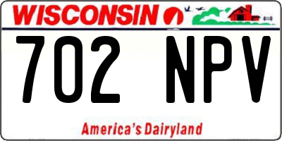 WI license plate 702NPV