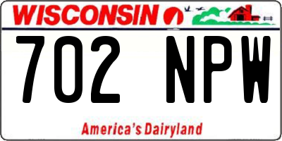 WI license plate 702NPW