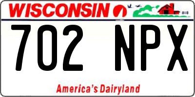 WI license plate 702NPX