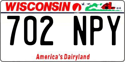 WI license plate 702NPY
