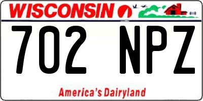 WI license plate 702NPZ