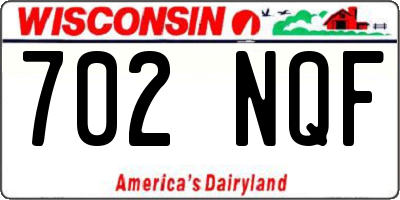 WI license plate 702NQF