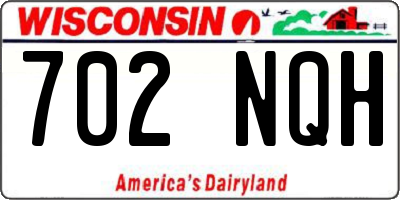WI license plate 702NQH