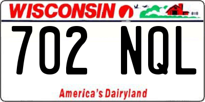 WI license plate 702NQL