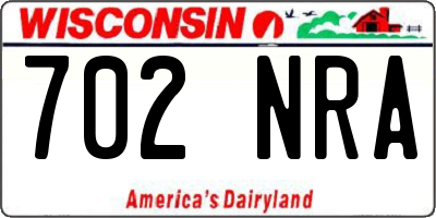 WI license plate 702NRA