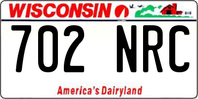 WI license plate 702NRC