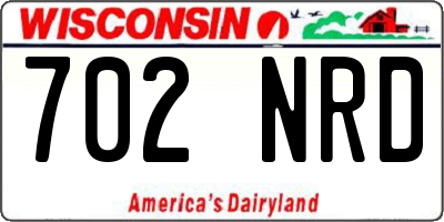 WI license plate 702NRD