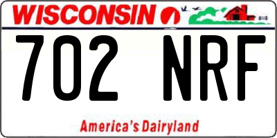 WI license plate 702NRF