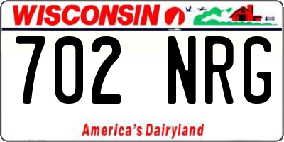 WI license plate 702NRG