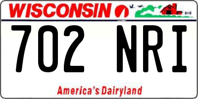 WI license plate 702NRI