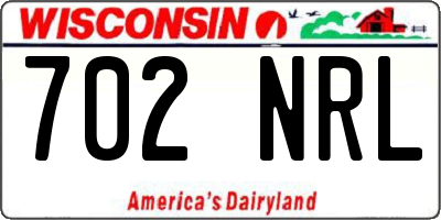 WI license plate 702NRL