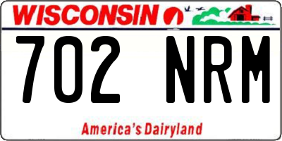 WI license plate 702NRM