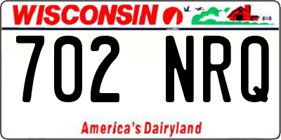 WI license plate 702NRQ