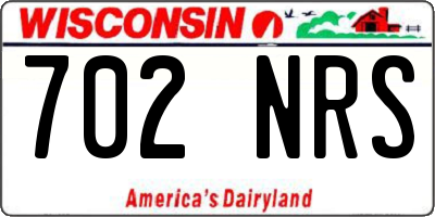 WI license plate 702NRS